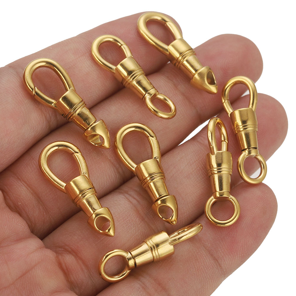 Toggle Clasp Gold - 2 ピース/ロットステンレス鋼バッグキーチェーンフッククラスプロブスタークラスプフックコネクタ DIY ジュエリー作成用品アクセサリー