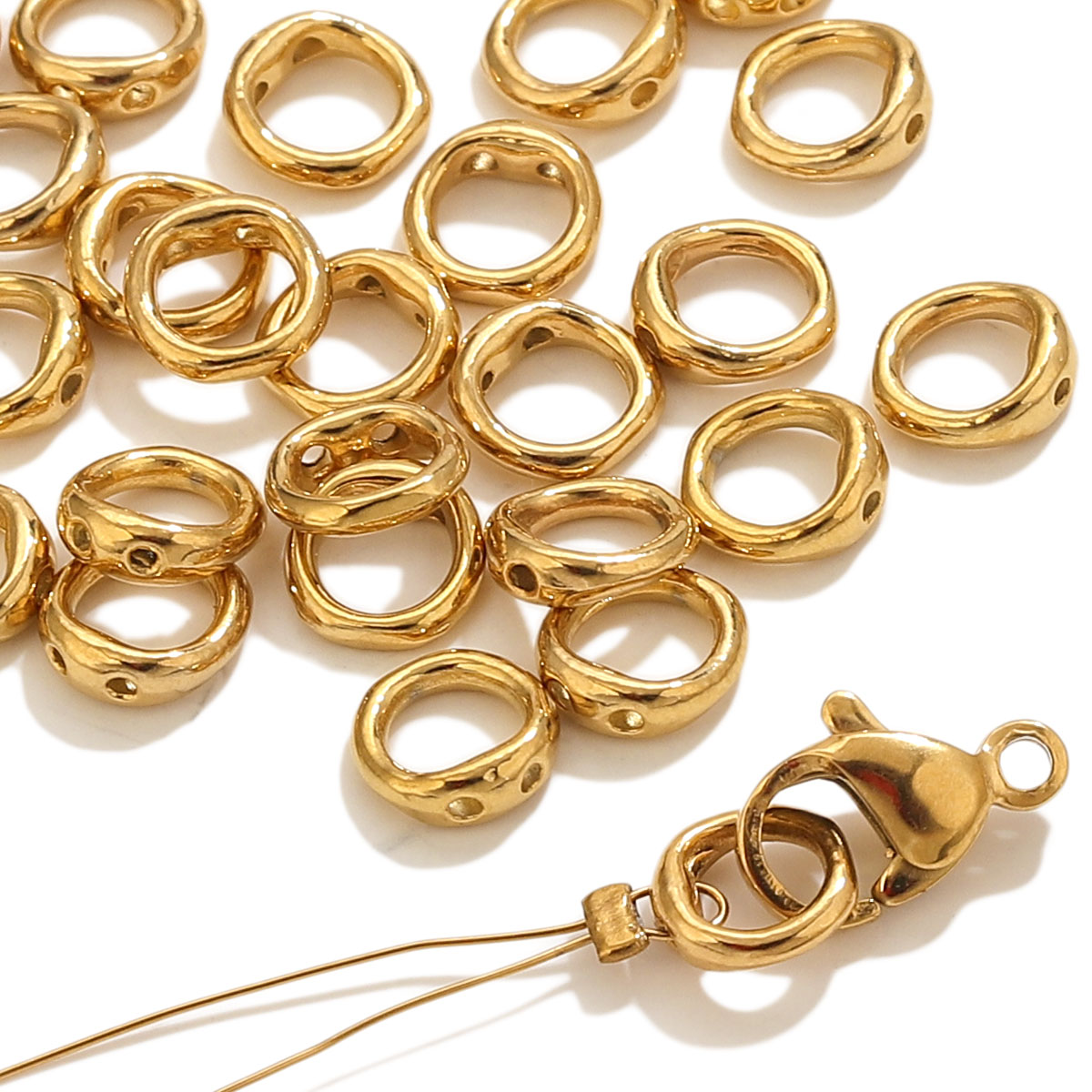 Jewelry Making Equipment - 20個入り ステンレス製クラスプ エンドコネクター フック ビーズ用品 DIY