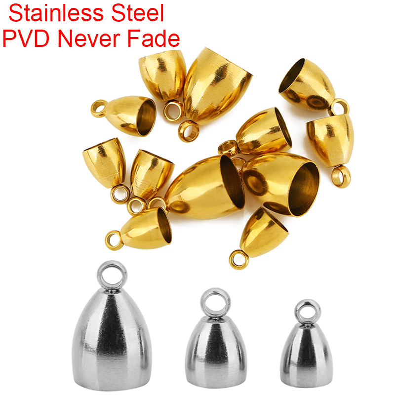 Jewelry Making Metals - 10個入りPVD加工ステンレス製留め金具、革紐用フック（5、6、8mm）、エンドキャップ、ネックレスコネクター、DIYジュエリー製作用