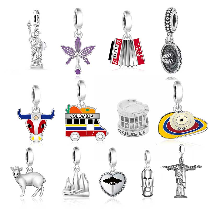 Jewelry Making York - Fc-jewelryは、オリジナルのパンチャームブレスレット、ニューヨーク、自由のビーズの像、ベロックペンダント、diy、925シルバー、2025に適合します