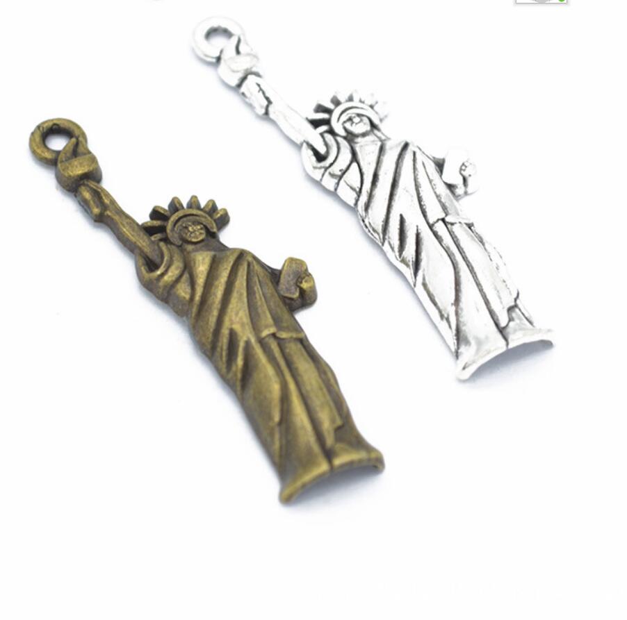 Jewelry Making York - 5 個チャーム自由の女神ニューヨーク 50*14 ミリメートルチベットシルバーペンダントアンティークジュエリー作成 DIY 手作りクラフト