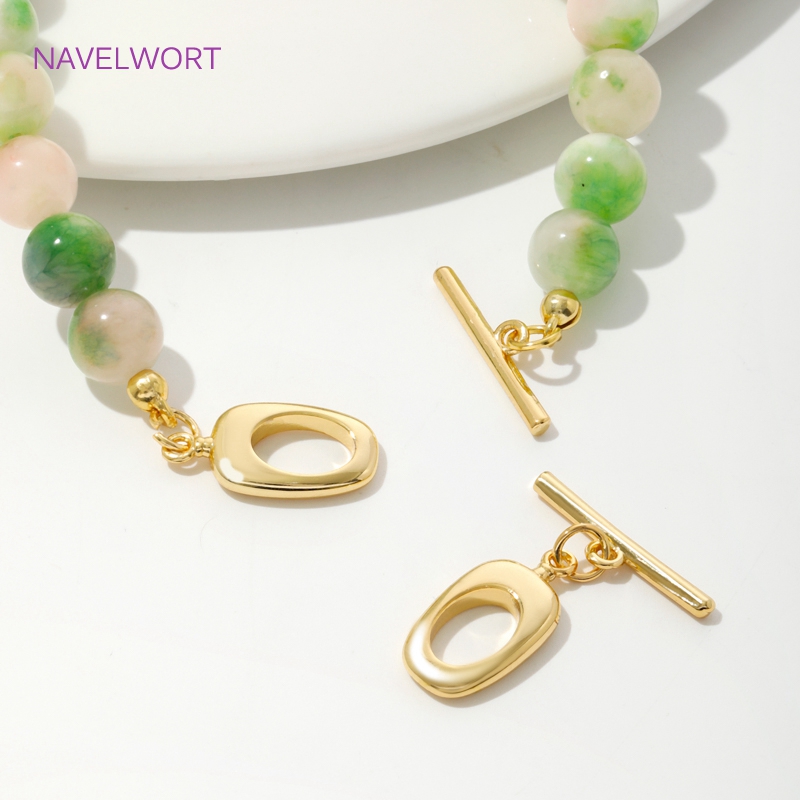 Toggle Clasp Gold - 18K ゴールドメッキ真鍮不規則な OT クラスプトグルクラスプジュエリー作成用、コネクタクラスプ、DIY ブレスレット作成アクセサリー用