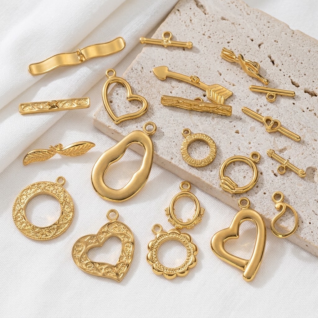 Toggle Clasp Gold - 5セット/ロット ステンレススチール製 ゴールドトグルOTクラスプ DIYジュエリー製作用 ネックレスコネクター ファスナー