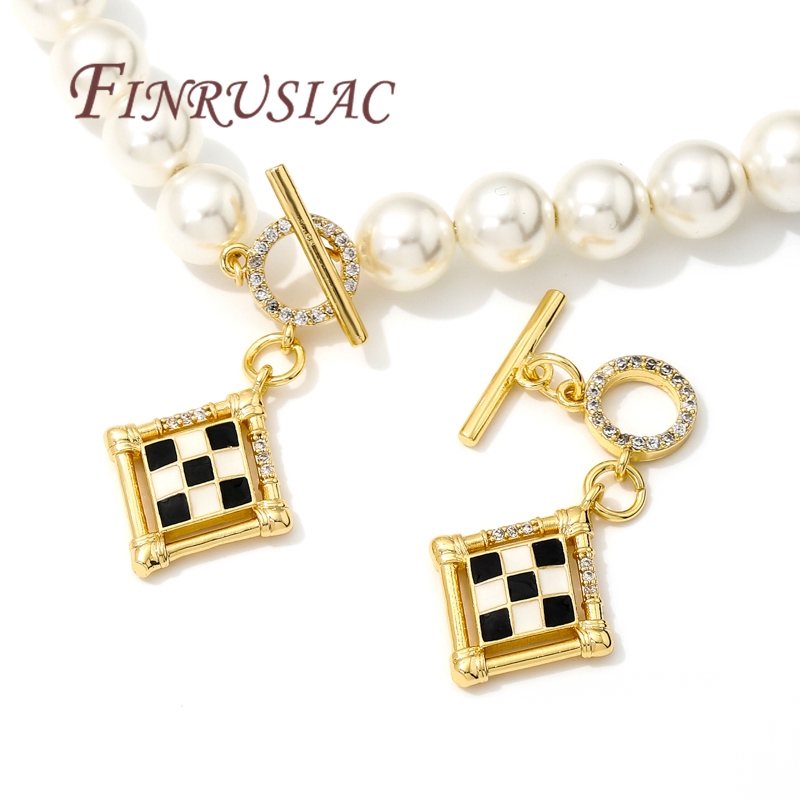 Toggle Clasp Gold - 18K金メッキトグルクラスプOTクラスプアクセサリー、ジルコンコネクター付き真鍮製ブレスレット用、ジュエリー製作DIYパーツ
