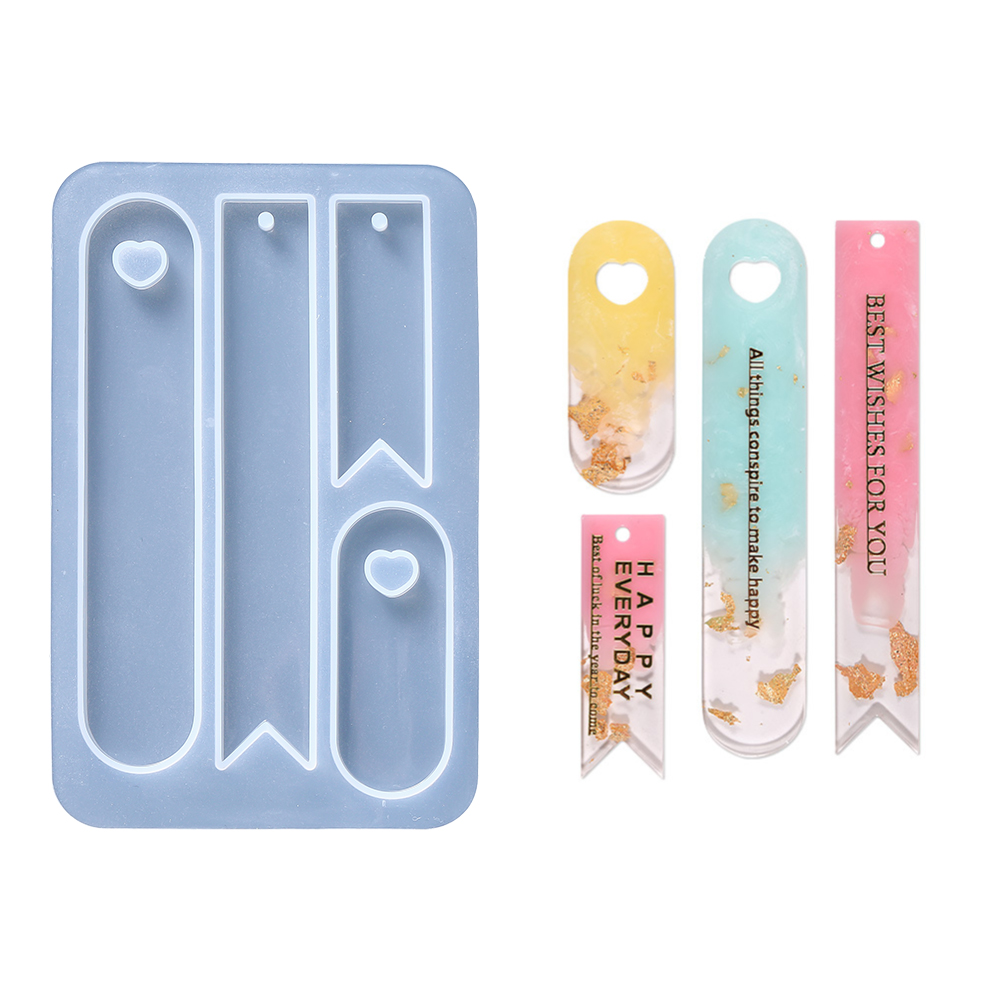 Jewelry Making Guide Book - 楕円形のしおりシリコーン型ハートしおりエポキシ樹脂鋳造金型 DIY エポキシ樹脂工芸品作成ツール本の装飾