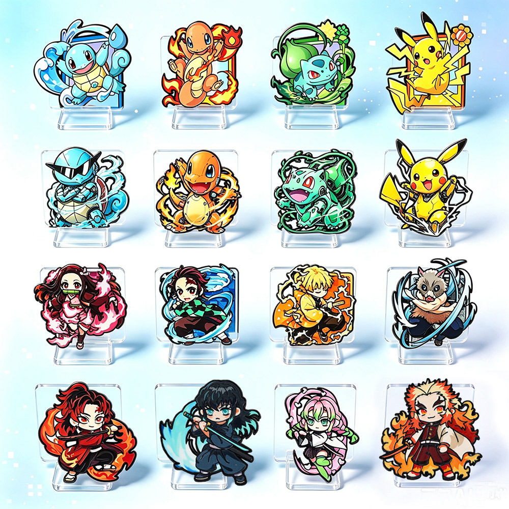 8 個アニメポケモン & デーモンスレイヤーエナメルピン漫画 - Jewelry Making Metals のレビューと価格