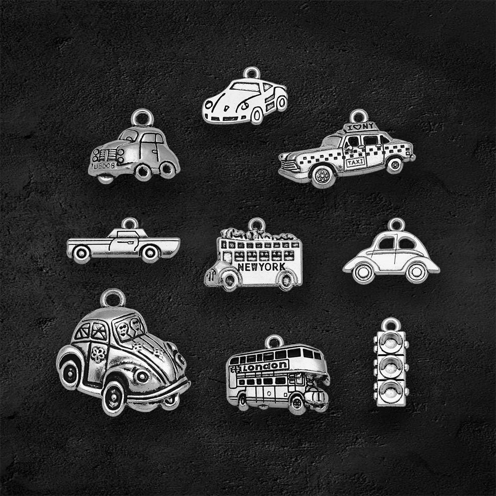 銀メッキの車のきらびやかなチャーム,新しいyorkチャーム, - Jewelry Making York のレビューと価格