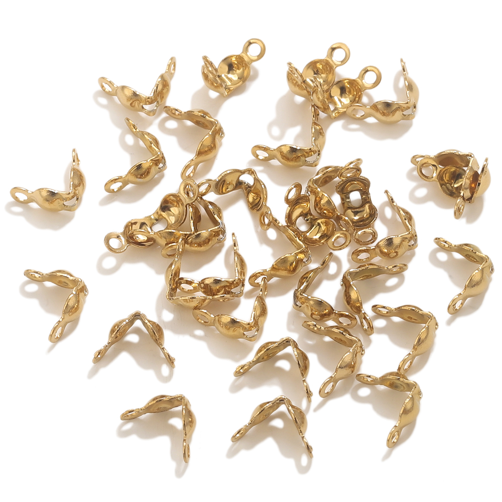 50個 PVD金メッキ ステンレス コネクター クラスプ ク - Jewelry Making Metals のレビューと価格