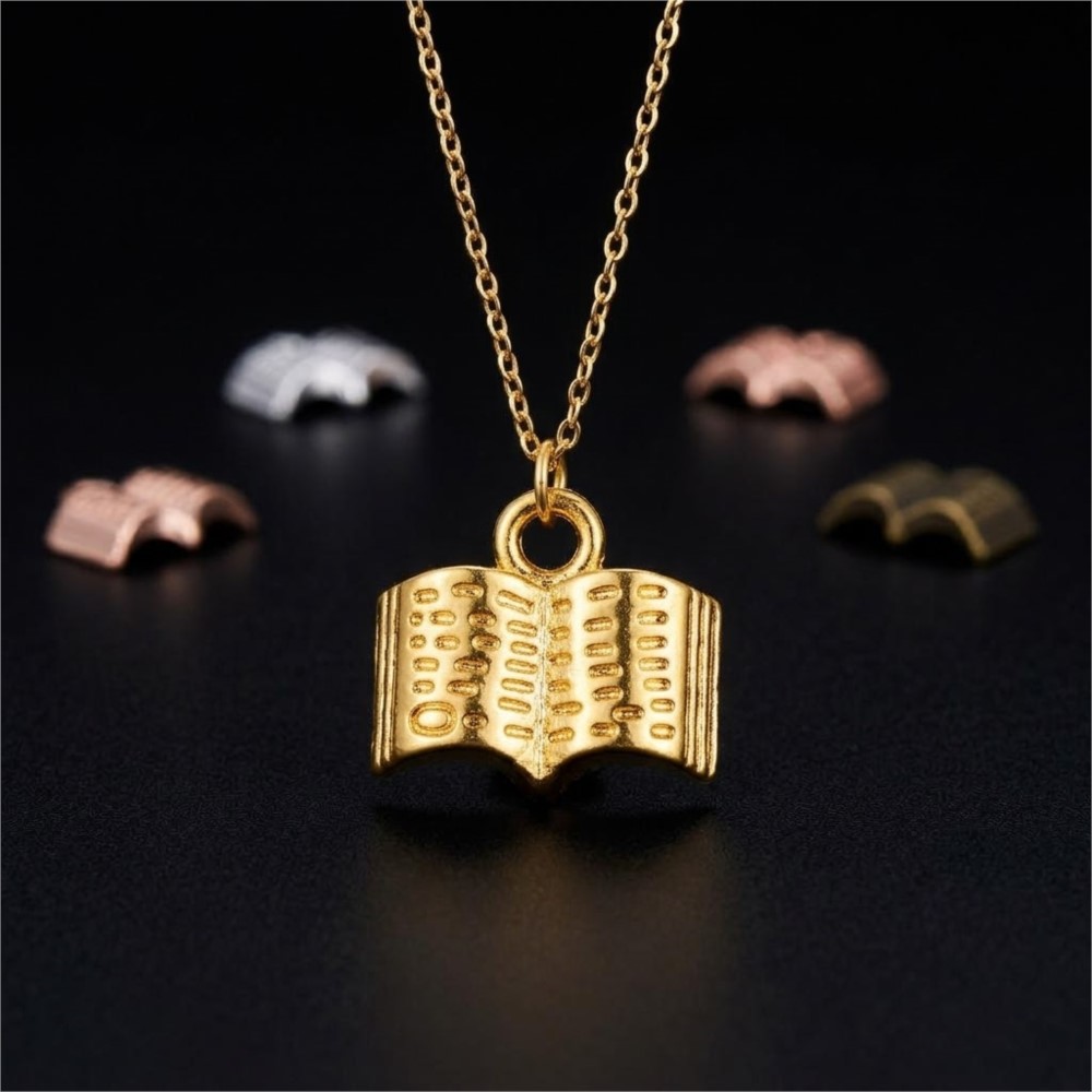 10/20/100 個ヴィンテージチャームメタルブックペンダ - Jewelry Making Guide Book のレビューと価格