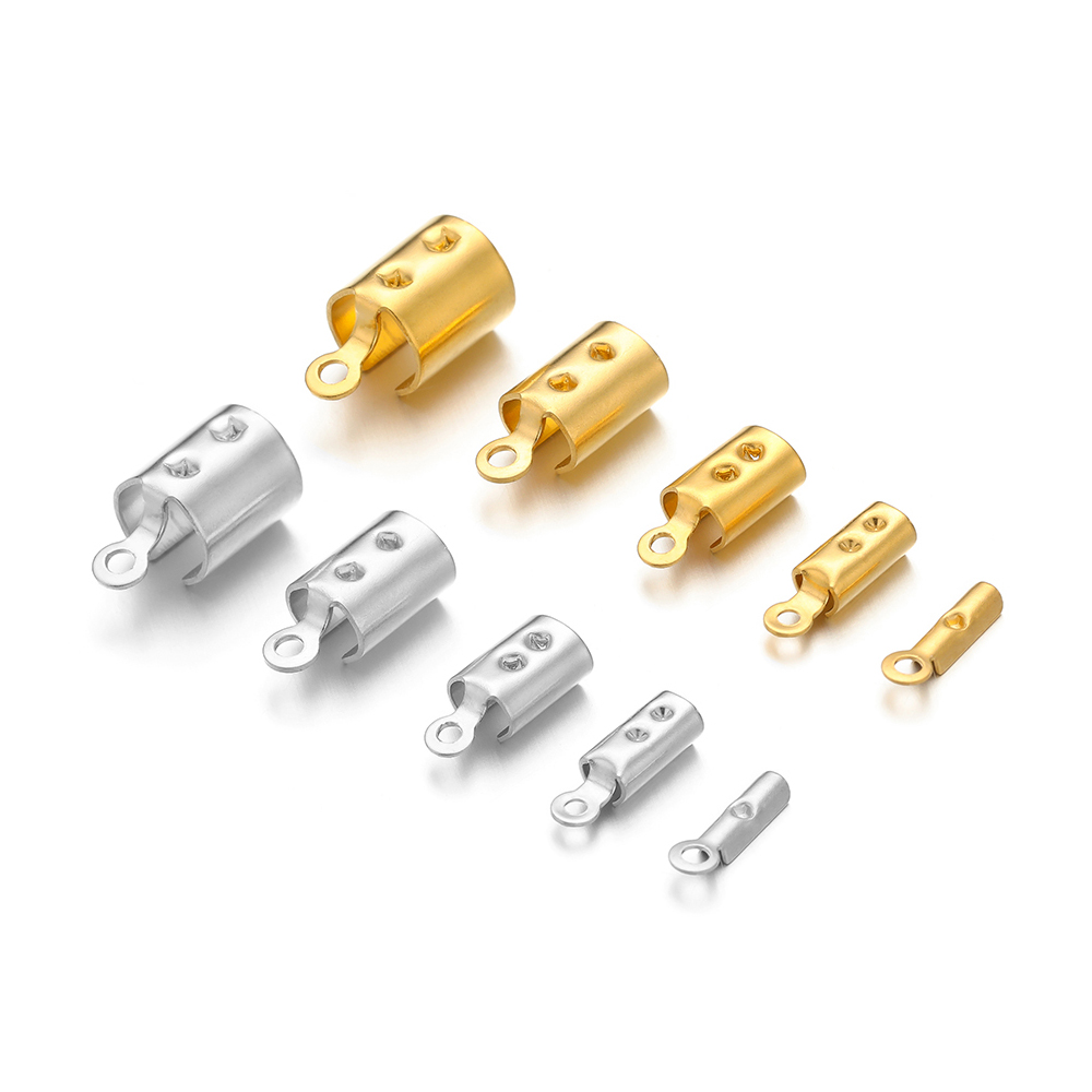 50 個のステンレス鋼高品質圧着エンドビーズキャップレザーコ - Jewelry Making Metals のレビューと価格