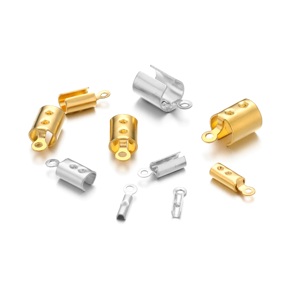 50 個のステンレス鋼高品質圧着エンドビーズキャップレザーコ - Jewelry Making Metals のレビューと価格