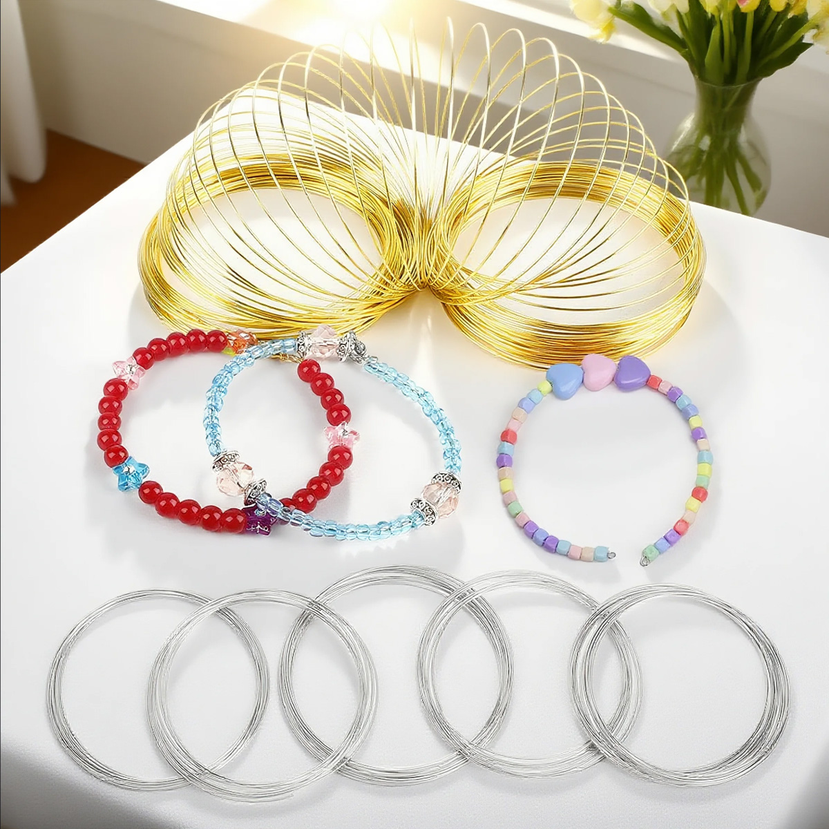 0.6mm ステンレス メモリーワイヤー コイル 100ルー - Jewelry Making Gold Wire のレビューと価格