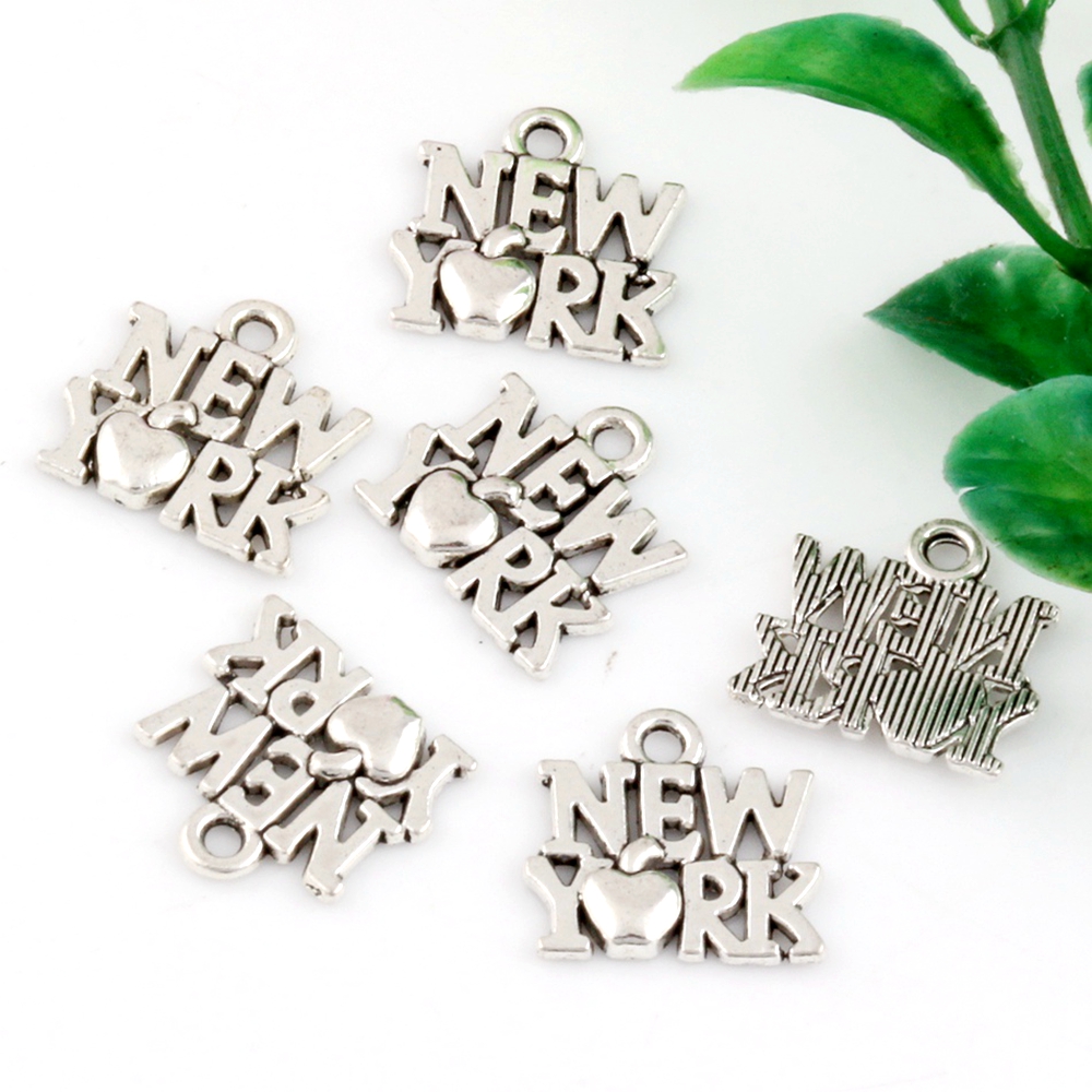 30 個合金「ニューヨーク」チャームペンダントジュエリー作成 - Jewelry Making York のレビューと価格