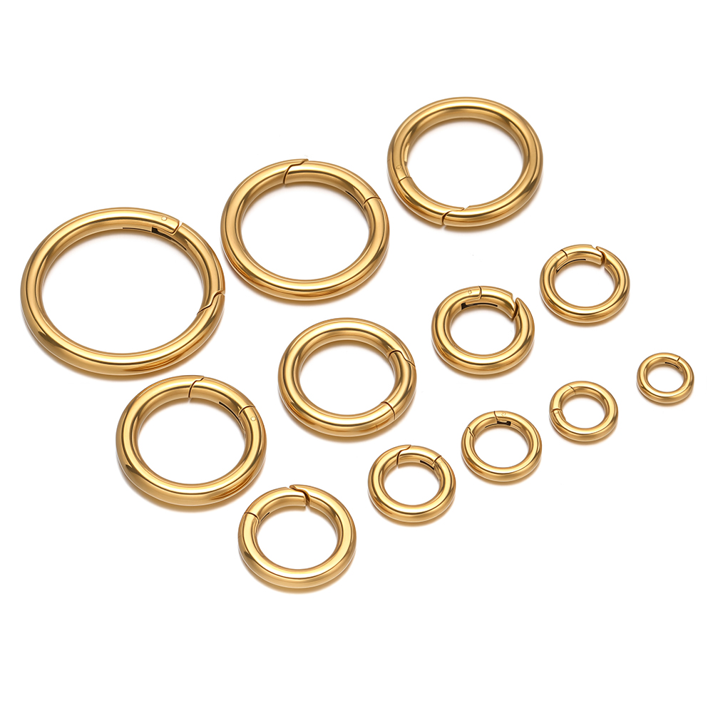 2個/ロット 丸型スプリングクラスプ ステンレス鋼 金メッキ - Jewelry Making Metals のレビューと価格