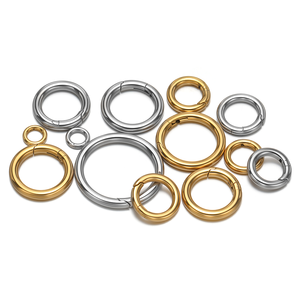 2個/ロット 丸型スプリングクラスプ ステンレス鋼 金メッキ - Jewelry Making Metals のレビューと価格
