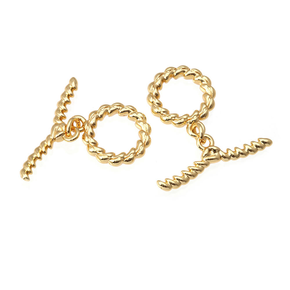 6セット 18Kゴールドカラー 真鍮製 丸型O型トグルクラス - Toggle Clasp Gold のレビューと価格