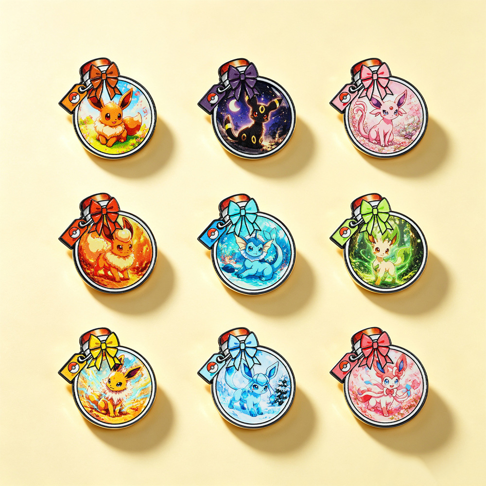 かわいいボトル型漫画エルフペットエナメルピン 9 個金属ラペ - Jewelry Making Metals のレビューと価格