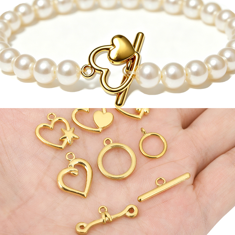 5セットPVD加工ステンレス鋼OTクラスプトグルブレスレット - Jewelry Making Metals のレビューと価格