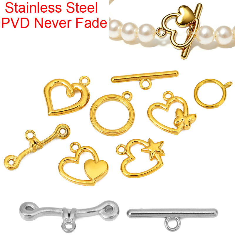 5セットPVD加工ステンレス鋼OTクラスプトグルブレスレット - Jewelry Making Metals のレビューと価格