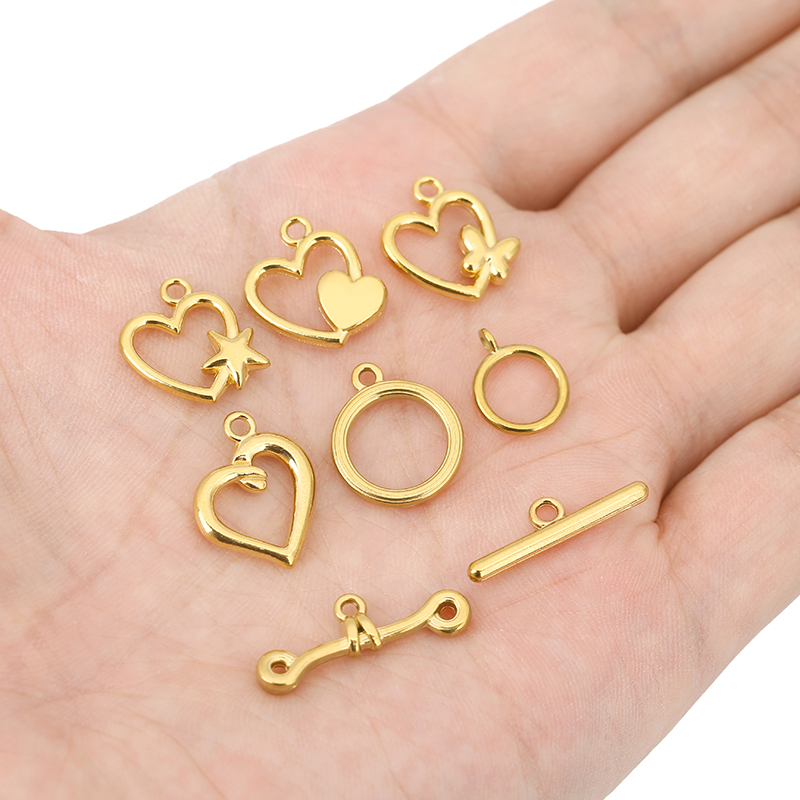 5セットPVD加工ステンレス鋼OTクラスプトグルブレスレット - Jewelry Making Metals のレビューと価格