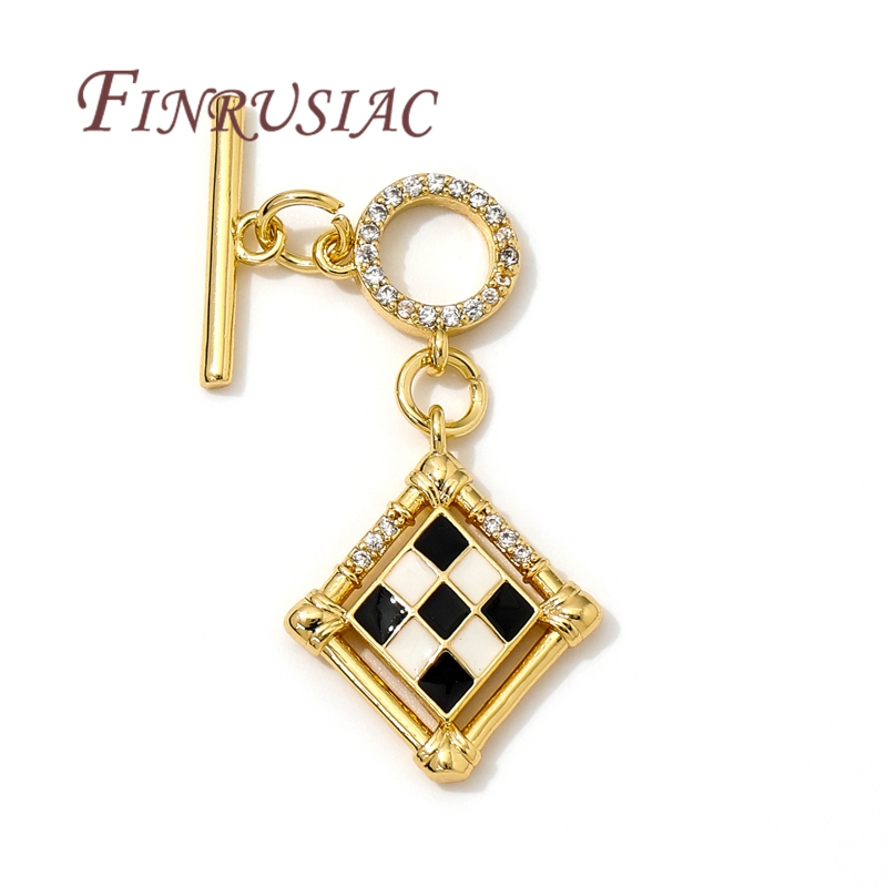 18K金メッキトグルクラスプOTクラスプアクセサリー、ジルコ - Toggle Clasp Gold のレビューと価格