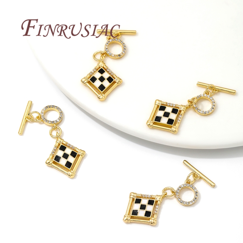 18K金メッキトグルクラスプOTクラスプアクセサリー、ジルコ - Toggle Clasp Gold のレビューと価格