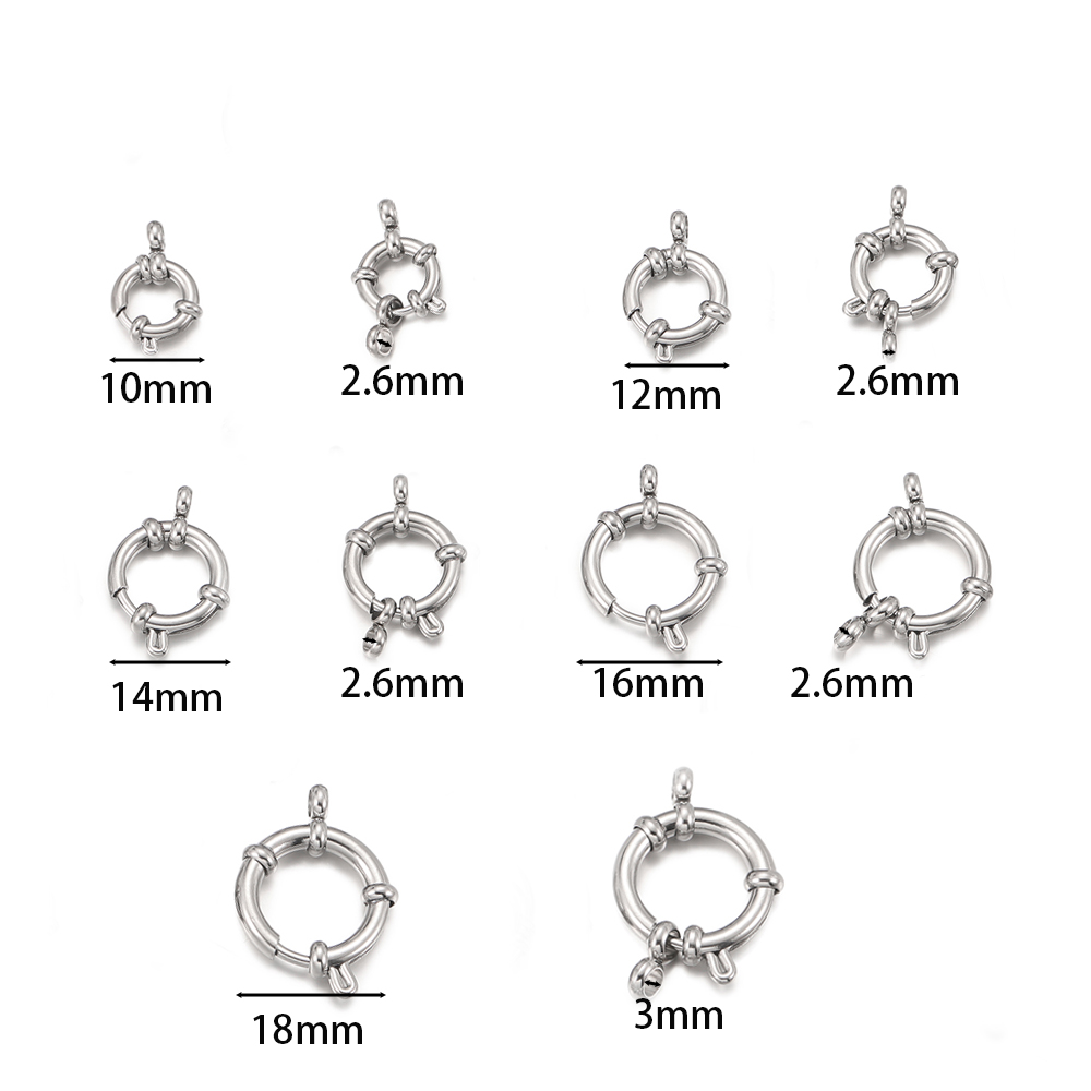 2 個のステンレス鋼ラウンドスプリングクラスプフックブレスレ - Jewelry Making Metals のレビューと価格