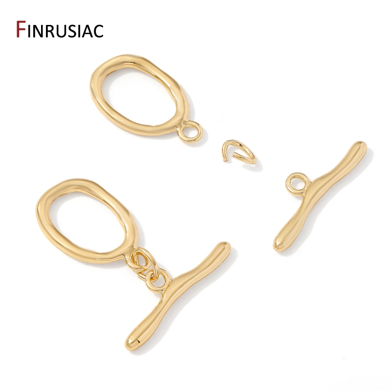 18K金メッキ真鍮オーバル/ハート型OTクラスプ、ブレスレッ - Toggle Clasp Gold のレビューと価格