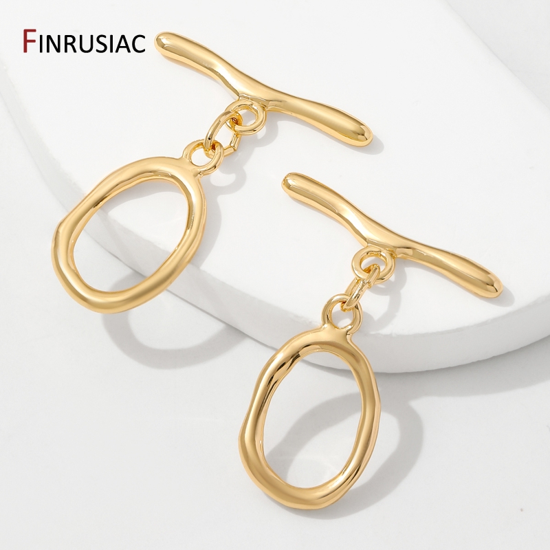 18K金メッキ真鍮オーバル/ハート型OTクラスプ、ブレスレッ - Toggle Clasp Gold のレビューと価格