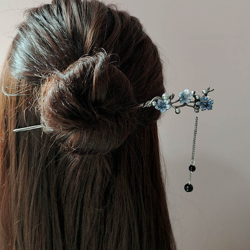 クラシックヘアスティック箸インクカラーフラワーメタルフリンジ - Jewelry Making Metals のレビューと価格