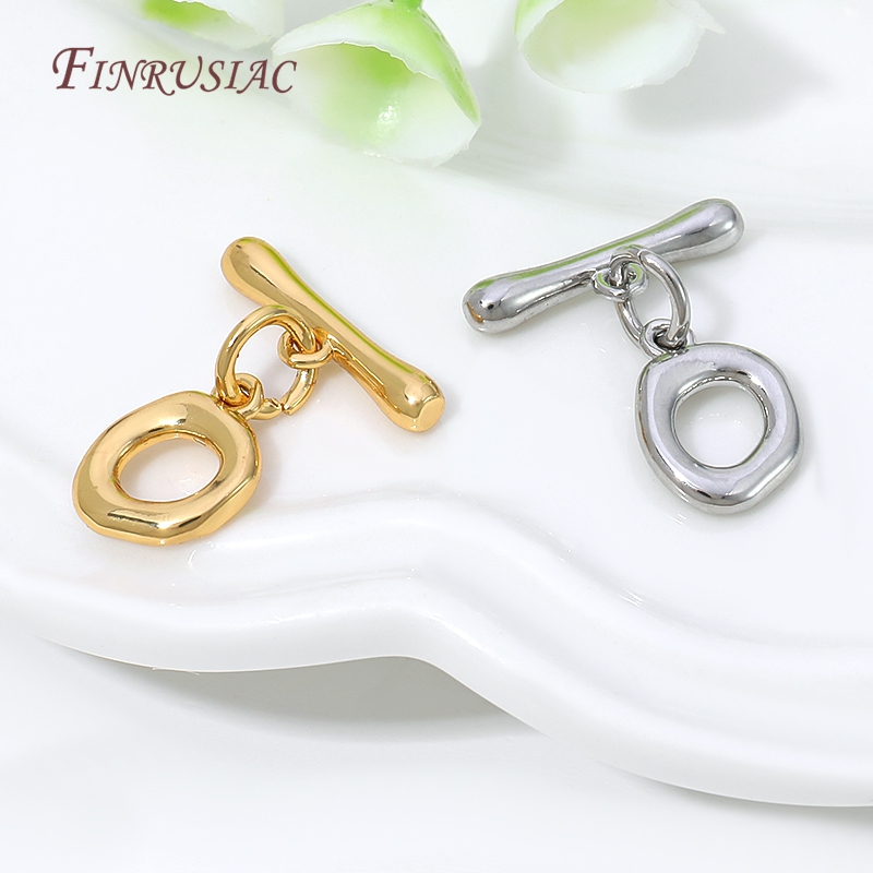18K金メッキ不規則オーバルOTトグルクラスプ、滑らかなTバ - Toggle Clasp Gold のレビューと価格