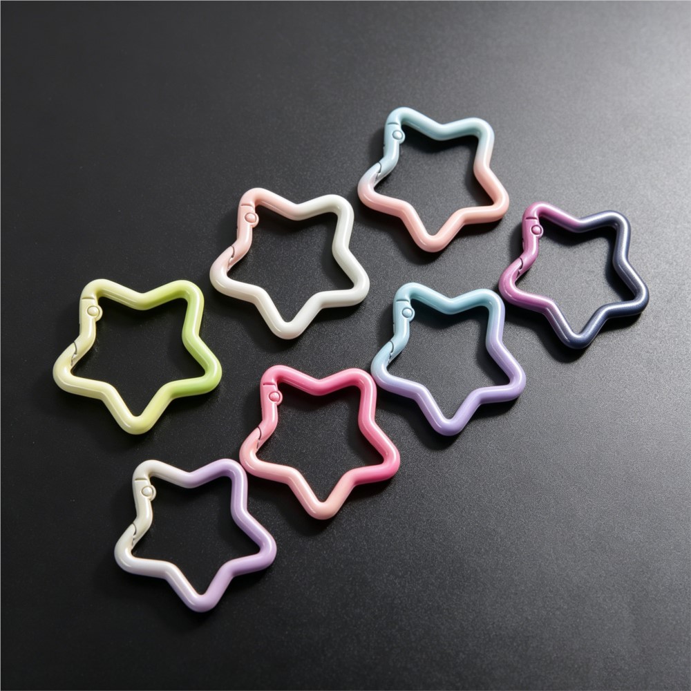 5 個のグラデーション星形スプリングリングクラスプカラフルな - Jewelry Making Equipment のレビューと価格