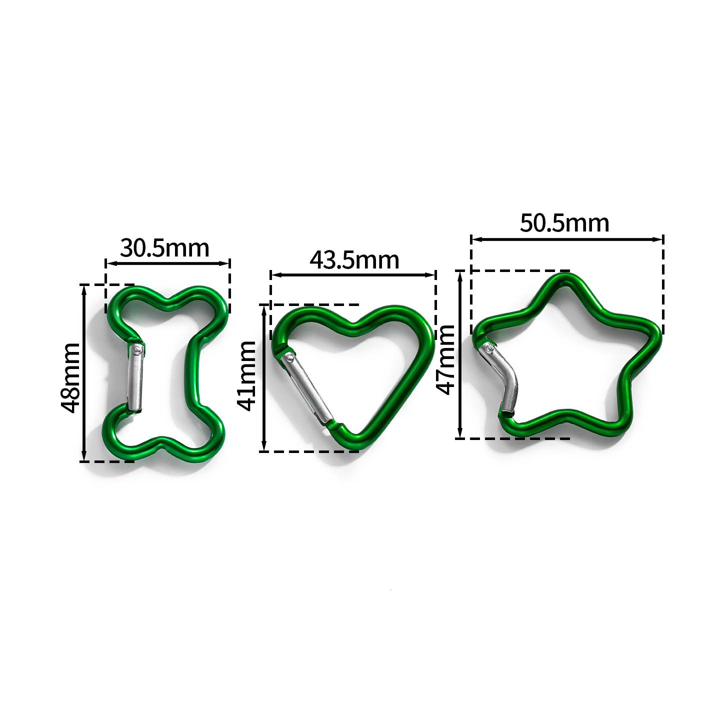 1 ピース/ロットアルミミニカラビナクリップスター/ハート/ - Jewelry Making Equipment のレビューと価格