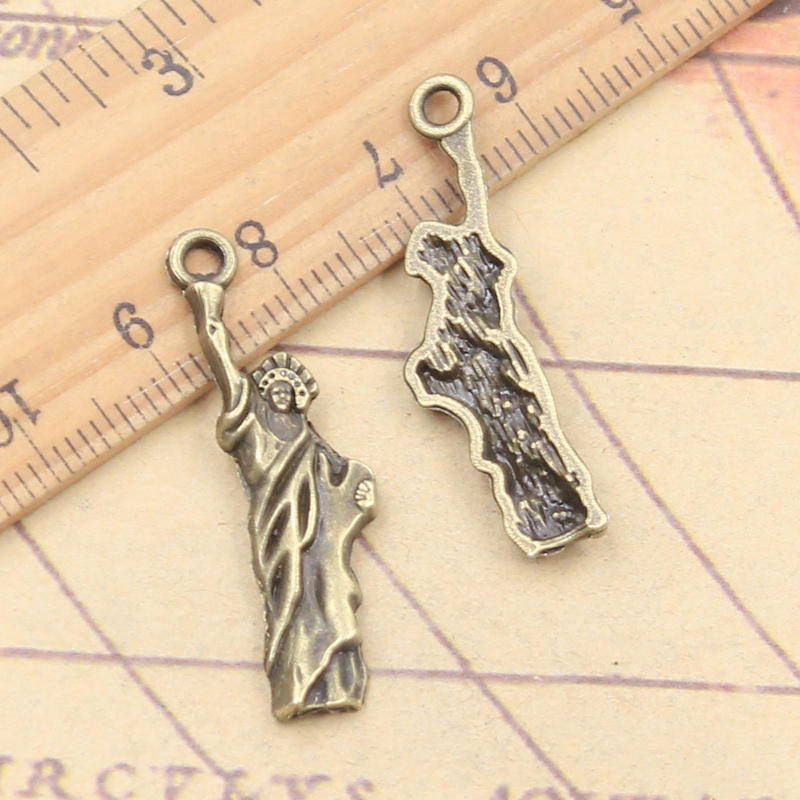 20個のチベットシルバーカラーペンダント,自由の女神,ニュー - Jewelry Making York のレビューと価格